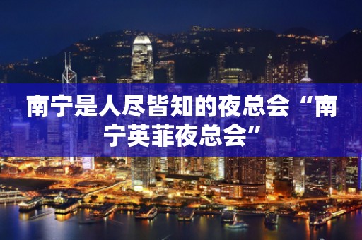南宁是人尽皆知的夜总会“南宁英菲夜总会”