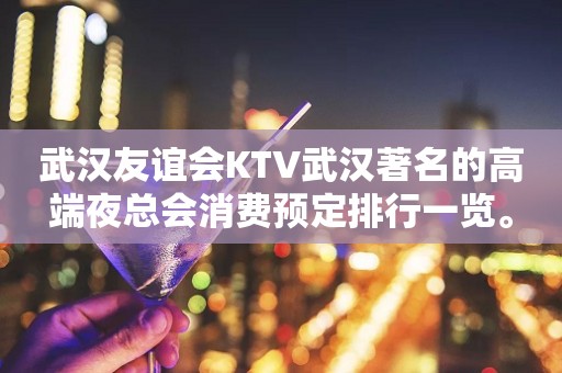 武汉友谊会KTV武汉著名的高端夜总会消费预定排行一览。