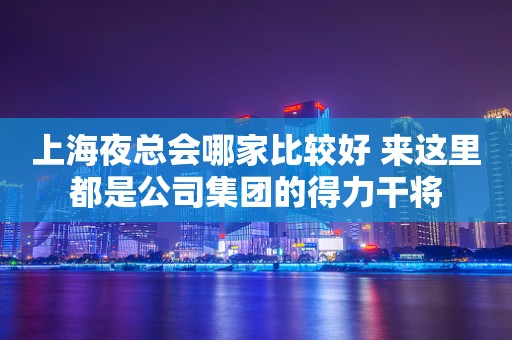 上海夜总会哪家比较好 来这里都是公司集团的得力干将