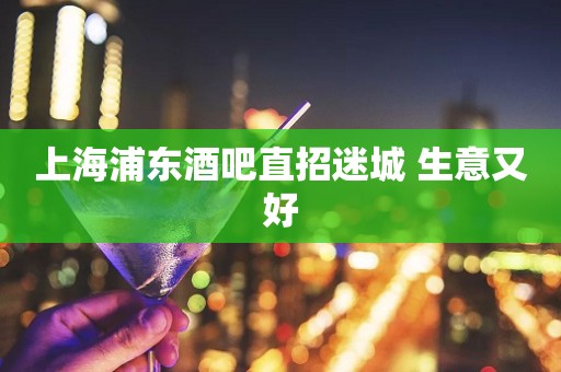 上海浦东酒吧直招迷城 生意又好
