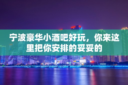 宁波豪华小酒吧好玩，你来这里把你安排的妥妥的